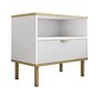 Voir la diapositive 2 : BEST MOBILIER Hope - table de chevet 50 cm - 1 tiroir et 1 niche