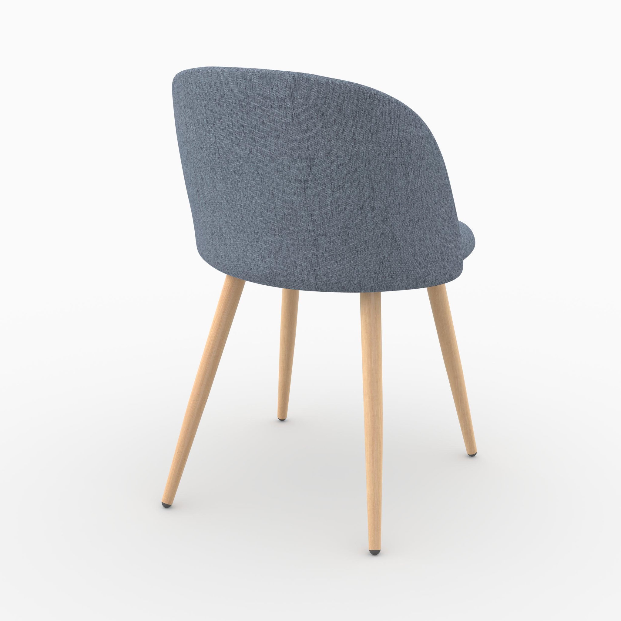 Voir la diapositive 6 : MAISON PAVANE Lot de 2 chaises en tissu bleu marine et pieds en métal-cozy