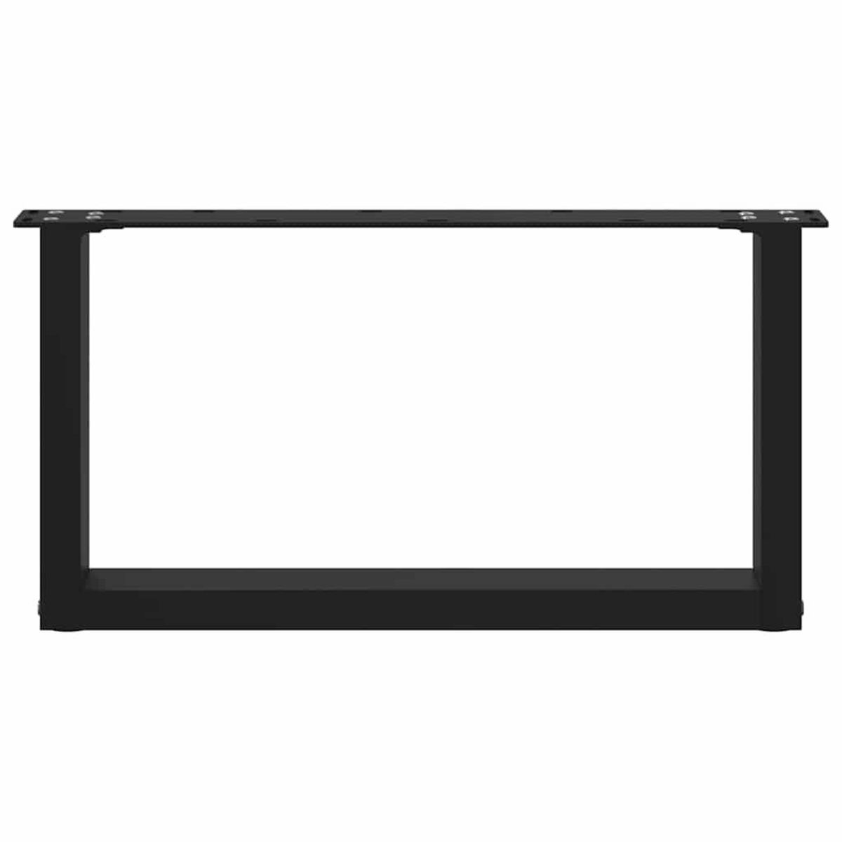 VIDAXL Pieds de table basse forme de U 2 pcs noir 70x(30-31) cm acier