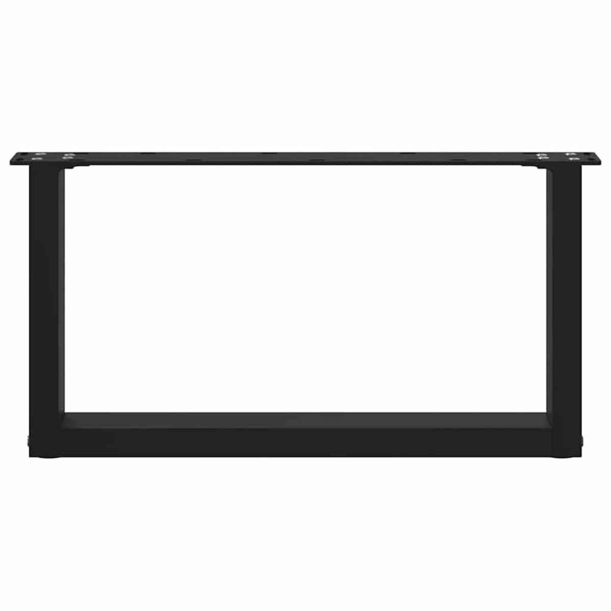 VIDAXL Pieds de table basse forme de U 2 pcs noir 70x(30-31) cm acier