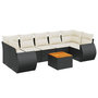 Voir la diapositive 2 : VIDAXL Salon de jardin 8 pcs avec coussins noir resine tressee