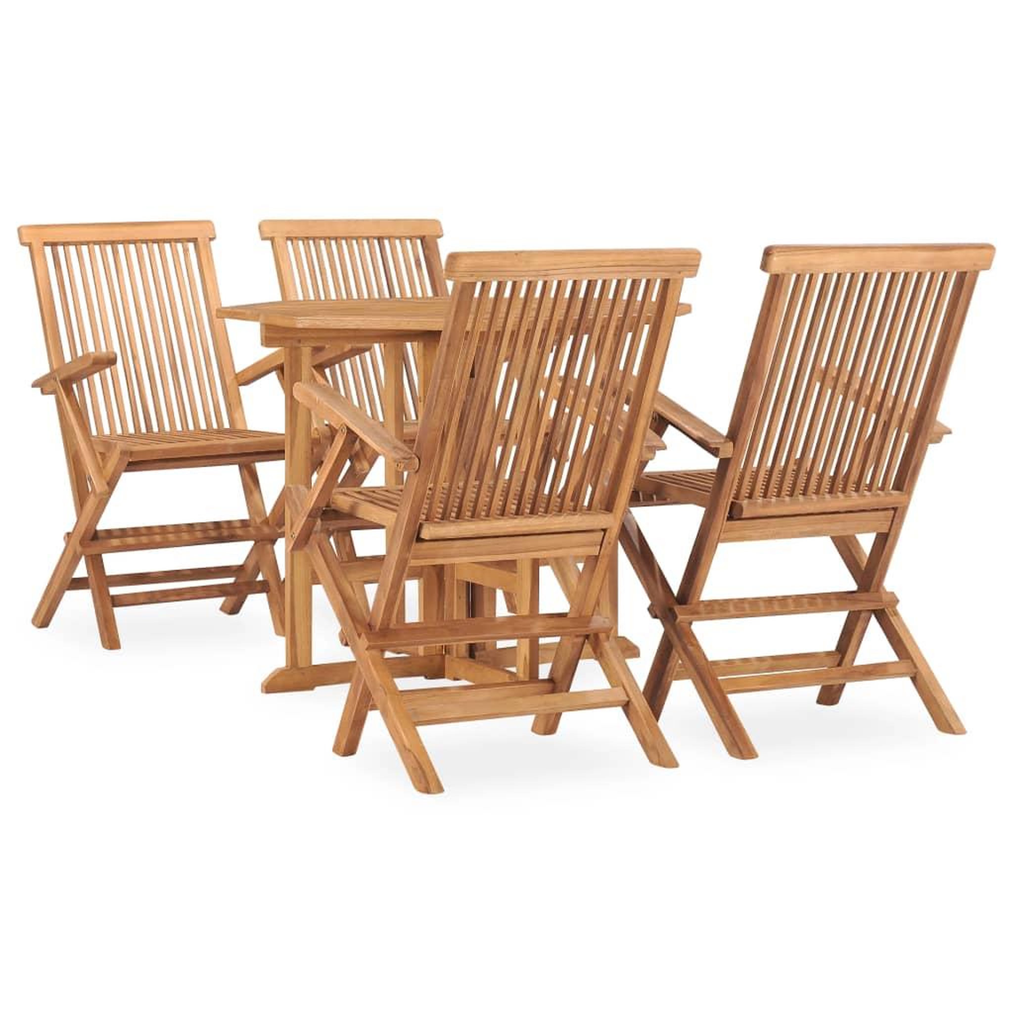 VIDAXL Ensemble a manger d'exterieur pliable 5 pcs Bois solide de teck