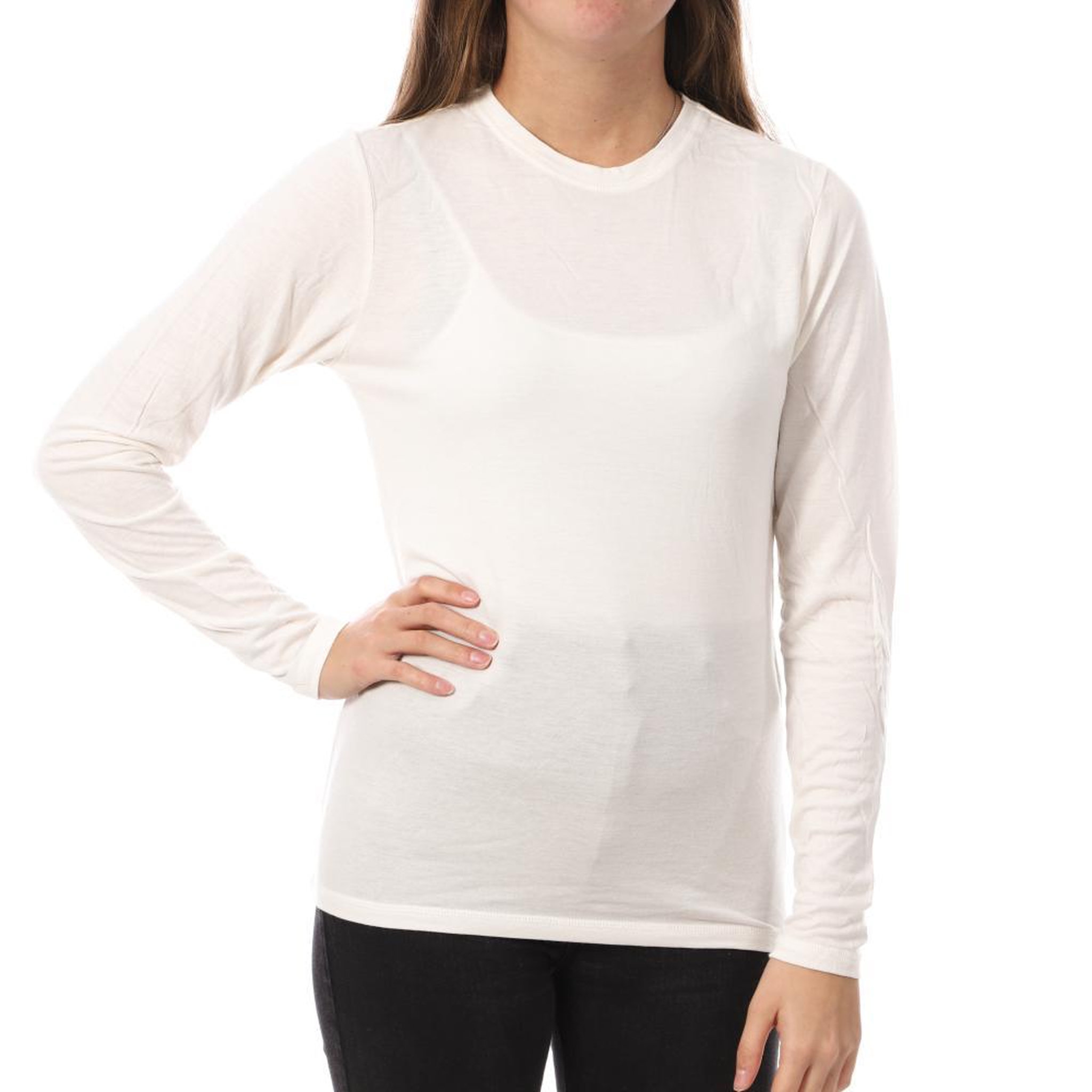 JACQUELINE DE YONG T-Shirt Manches Longues Blanc Femme JDY Suma. Coloris disponibles : Blanc