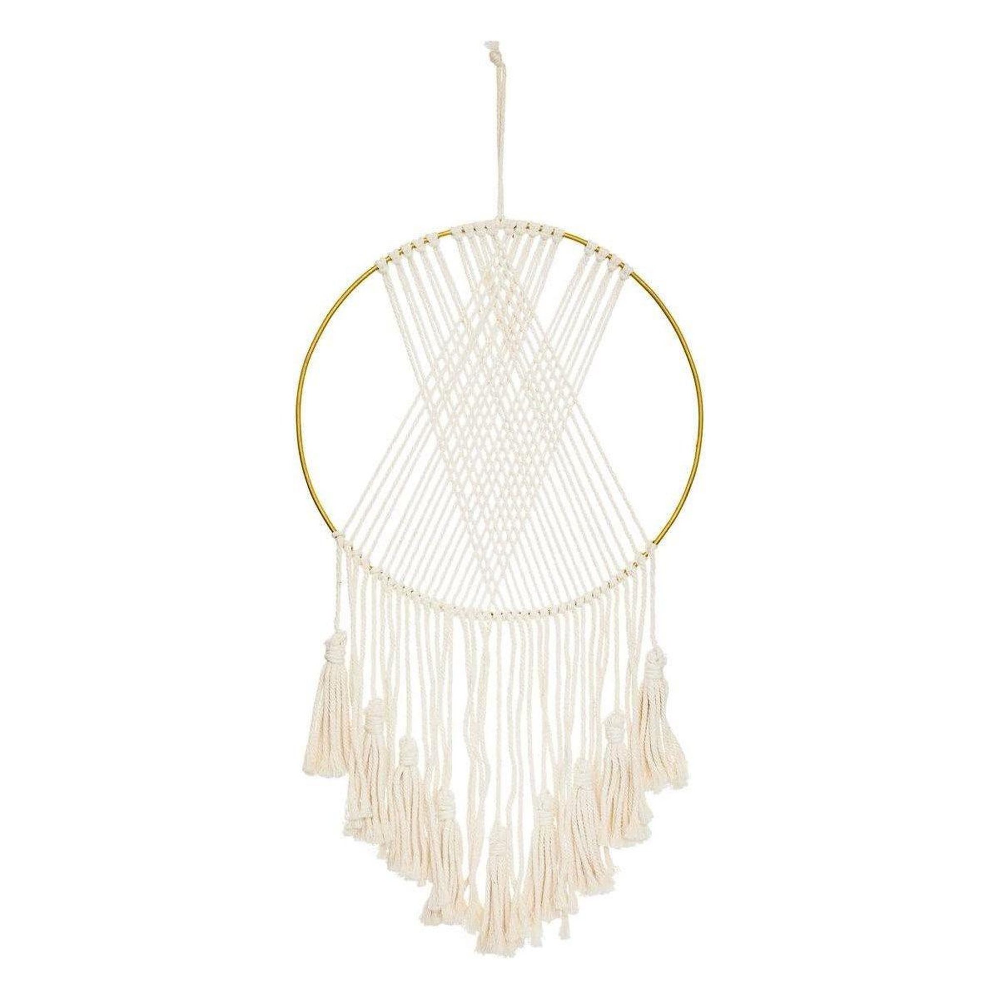 ATMOSPHERA Déco murale macramé  soline  77cm blanc