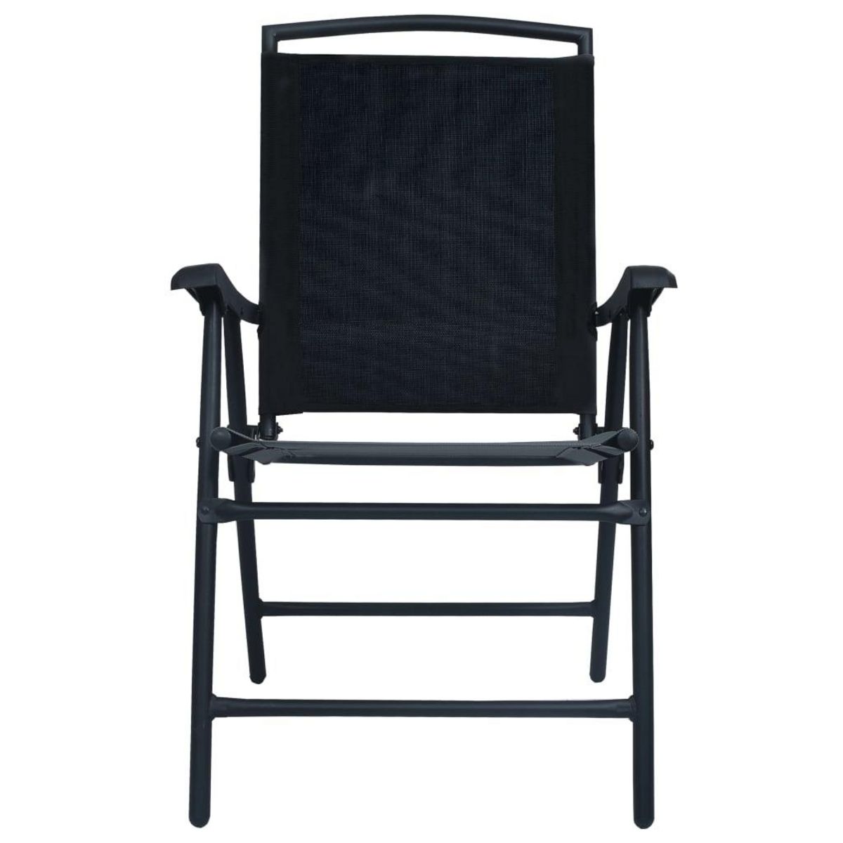 VIDAXL Chaises de jardin pliables lot de 2 Textilene Noir