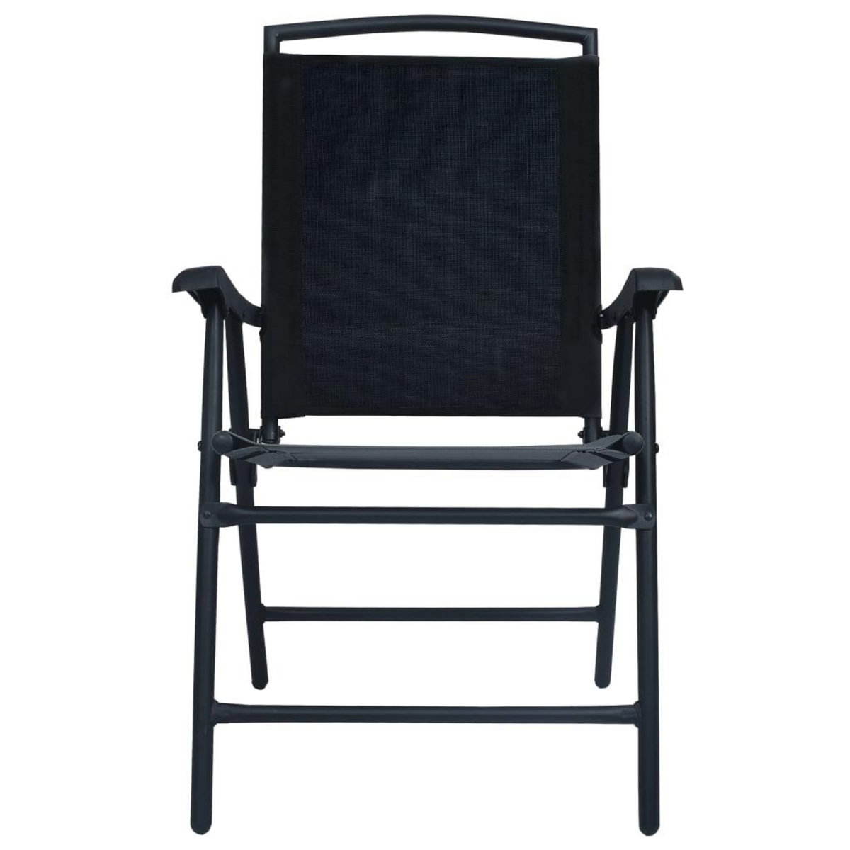 VIDAXL Chaises de jardin pliables lot de 2 Textilene Noir