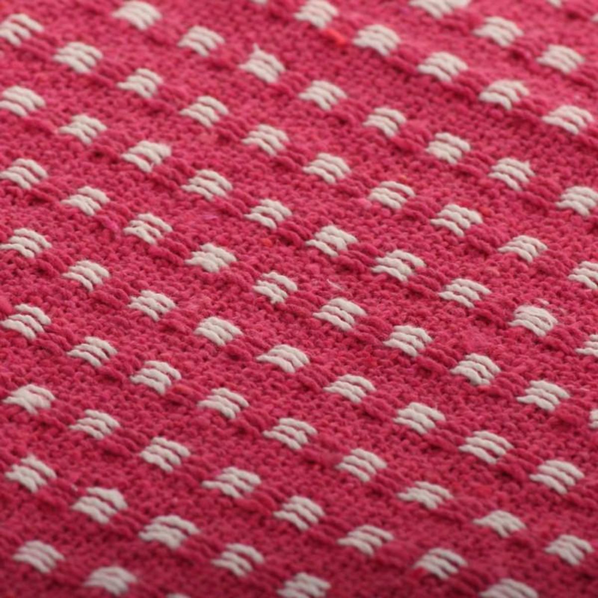 VIDAXL Couverture coton a carreaux 160x210 cm Rose