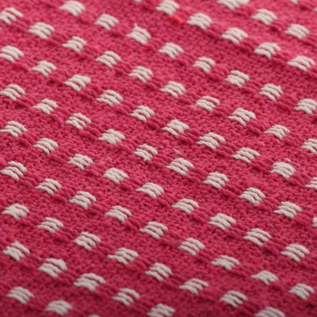 VIDAXL Couverture coton a carreaux 160x210 cm Rose