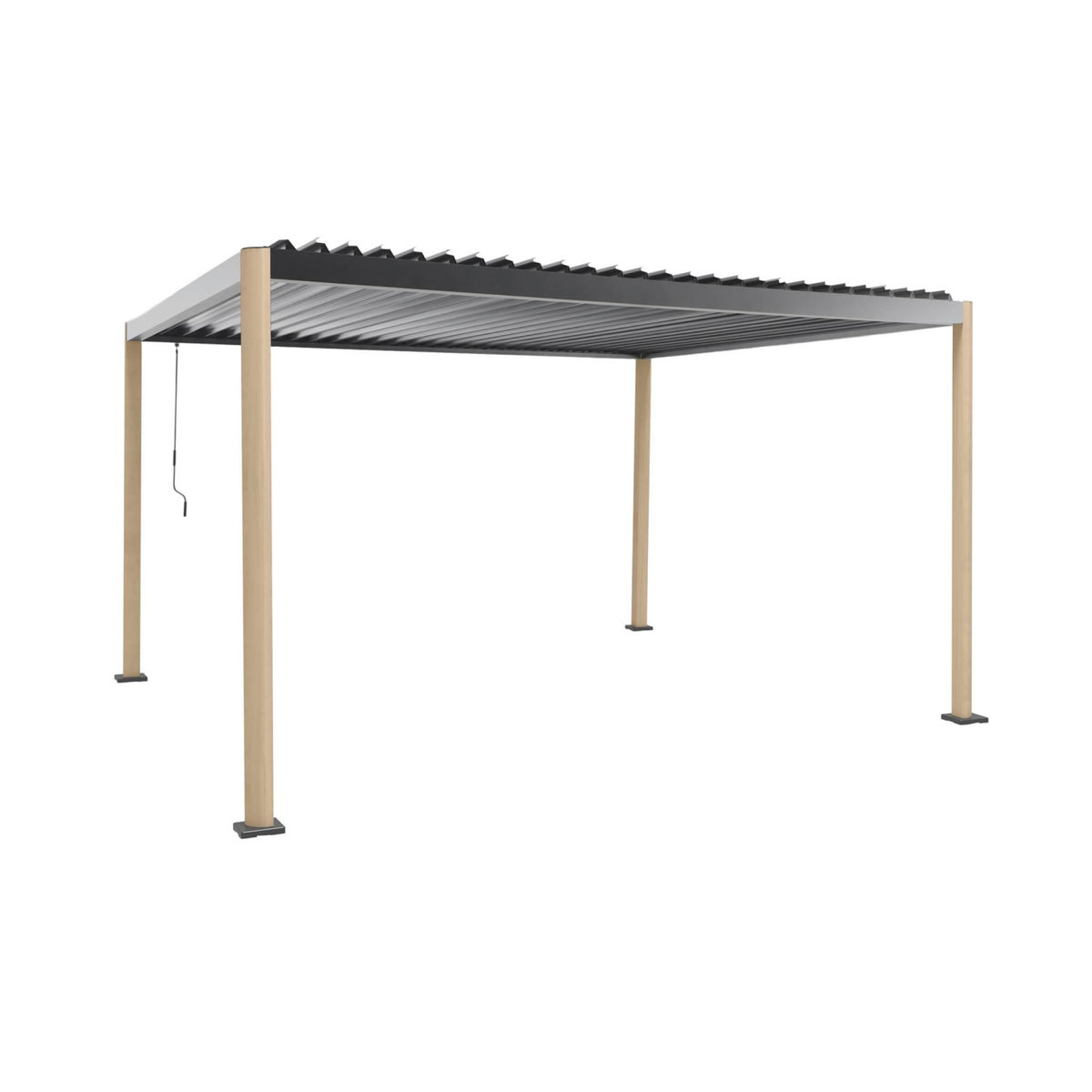 SWEEEK Pergola bioclimatique aux pieds arrondis aluminium et acier lames orientables 4x3m - Imperial