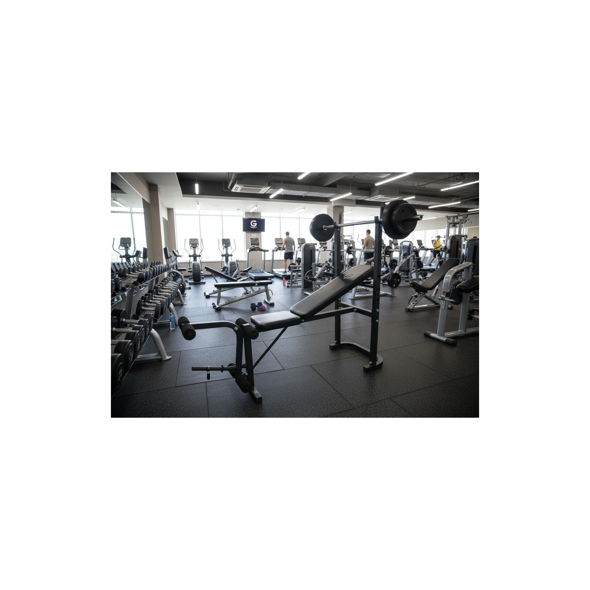 Voir la diapositive 4 : O'Fitness Banc de musculation avec poste jambe - barre et 20 kg de poids inclus - o'fitness - maison/appartement