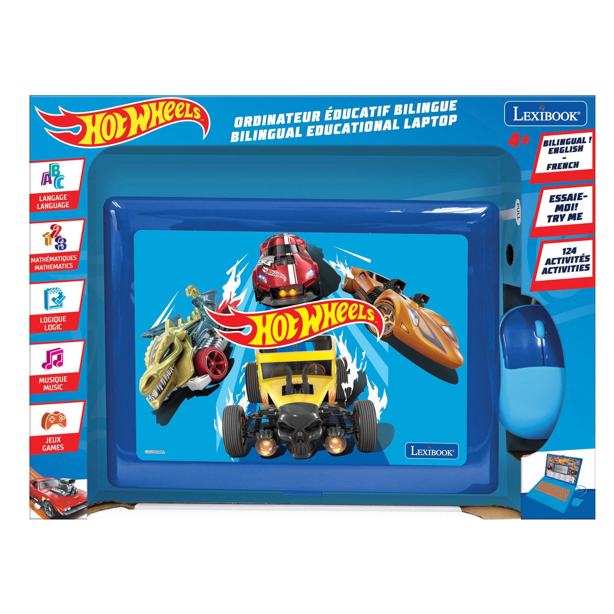 Voir la diapositive 3 : Lexibook Ordinateur portable éducatif bilingue Hot Wheels (FR/EN)