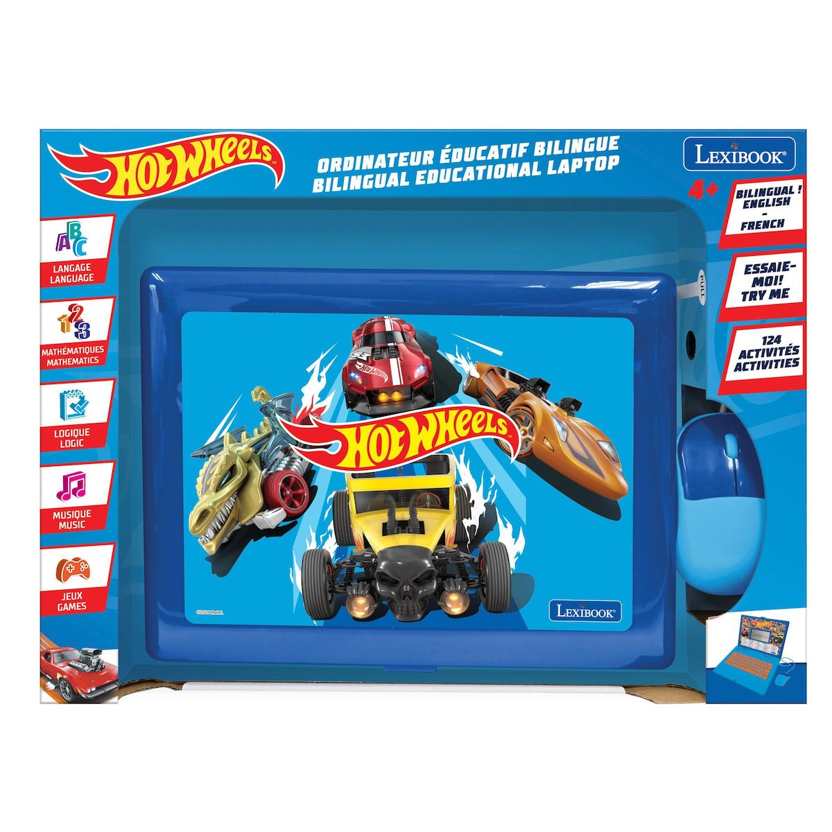 Lexibook Ordinateur portable éducatif bilingue Hot Wheels (FR/EN)