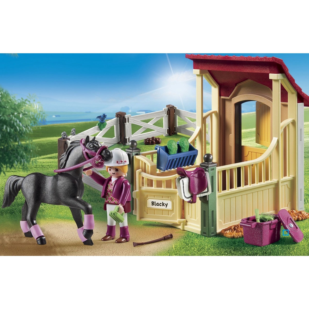 PLAYMOBIL 6934 - Country - Box avec cavalière et pur-sang Arabe