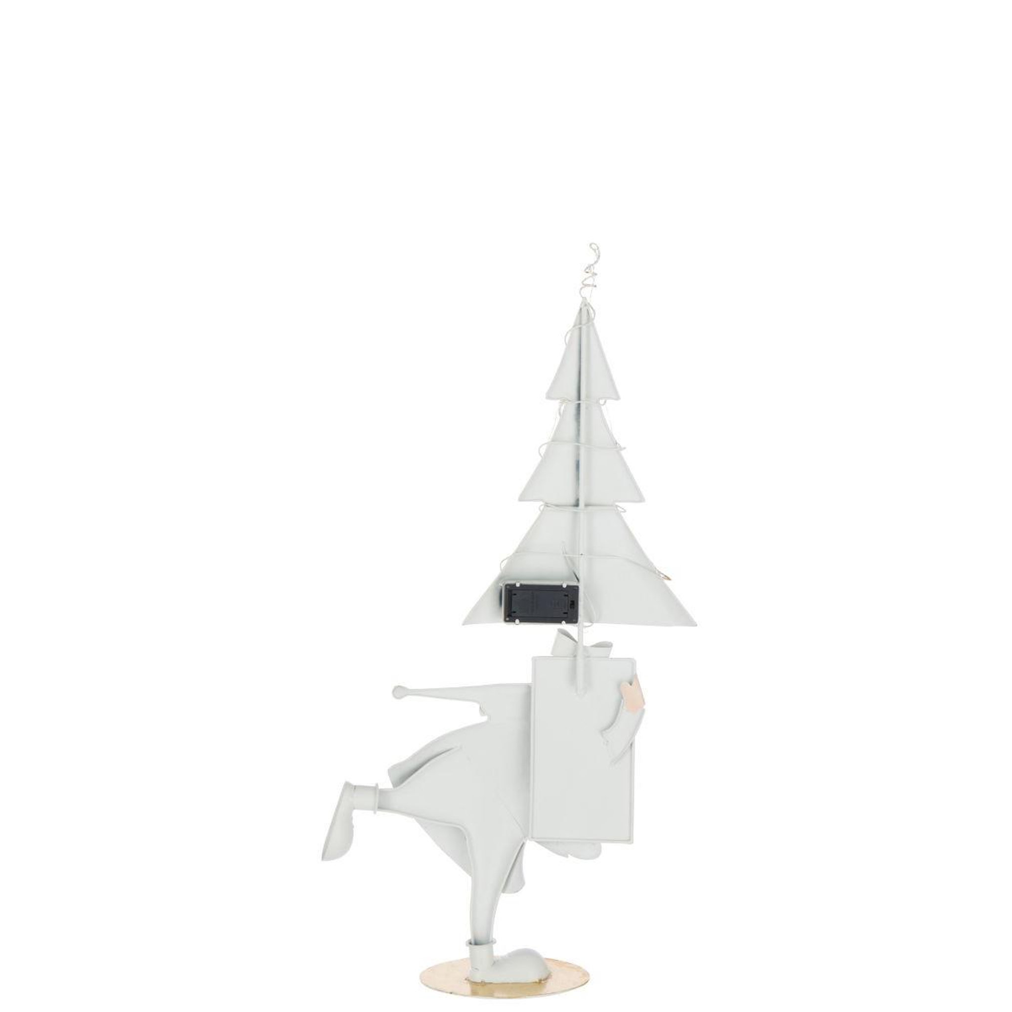 Voir la diapositive 3 : J-LINE Père-noël à led  arbre  66cm blanc & or