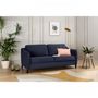 Voir la diapositive 1 : MARKET24 HEXAGONE Canapé convertible couchage express - 3 places - Velours bleu nuit - L 182 x P 85 x H 97 cm - CLYDE