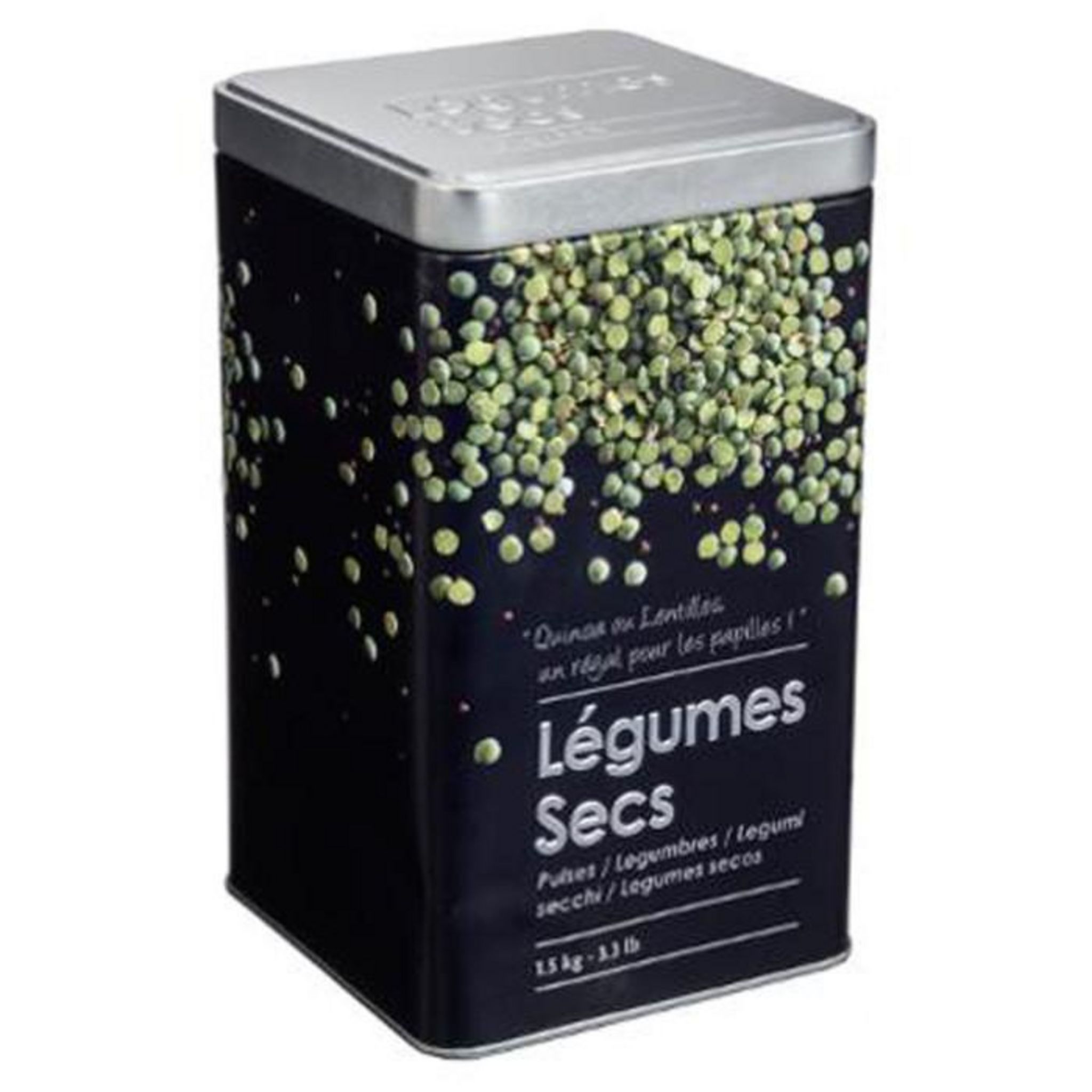 Boîte à Céréales FIVE Simply Smart Relief II - 24 Cm Noir - En Métal, Design Moderne, Rangement Pratique Cuisine Bureau