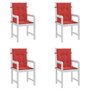 VIDAXL Coussins de chaise de jardin a dossier bas lot de 4 rouge