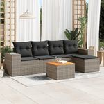 VIDAXL Salon de jardin 6 pcs avec coussins gris resine tressee