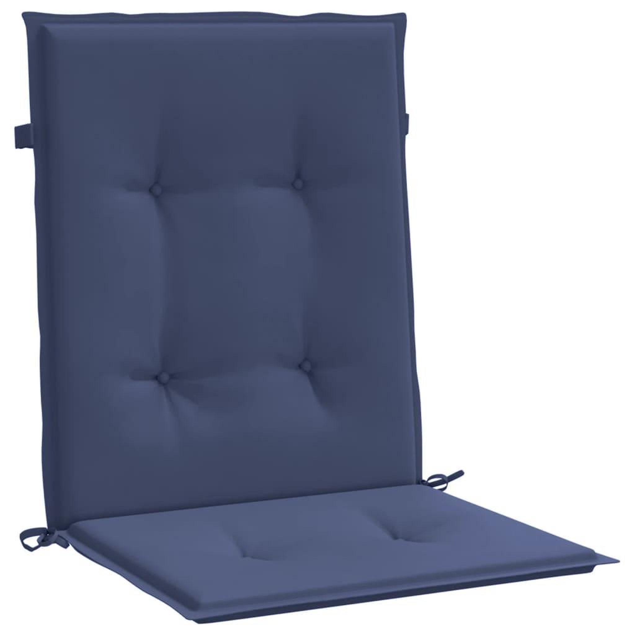 Voir la diapositive 5 : VIDAXL Coussins de chaise a dossier bas lot de 2 bleu marine tissu