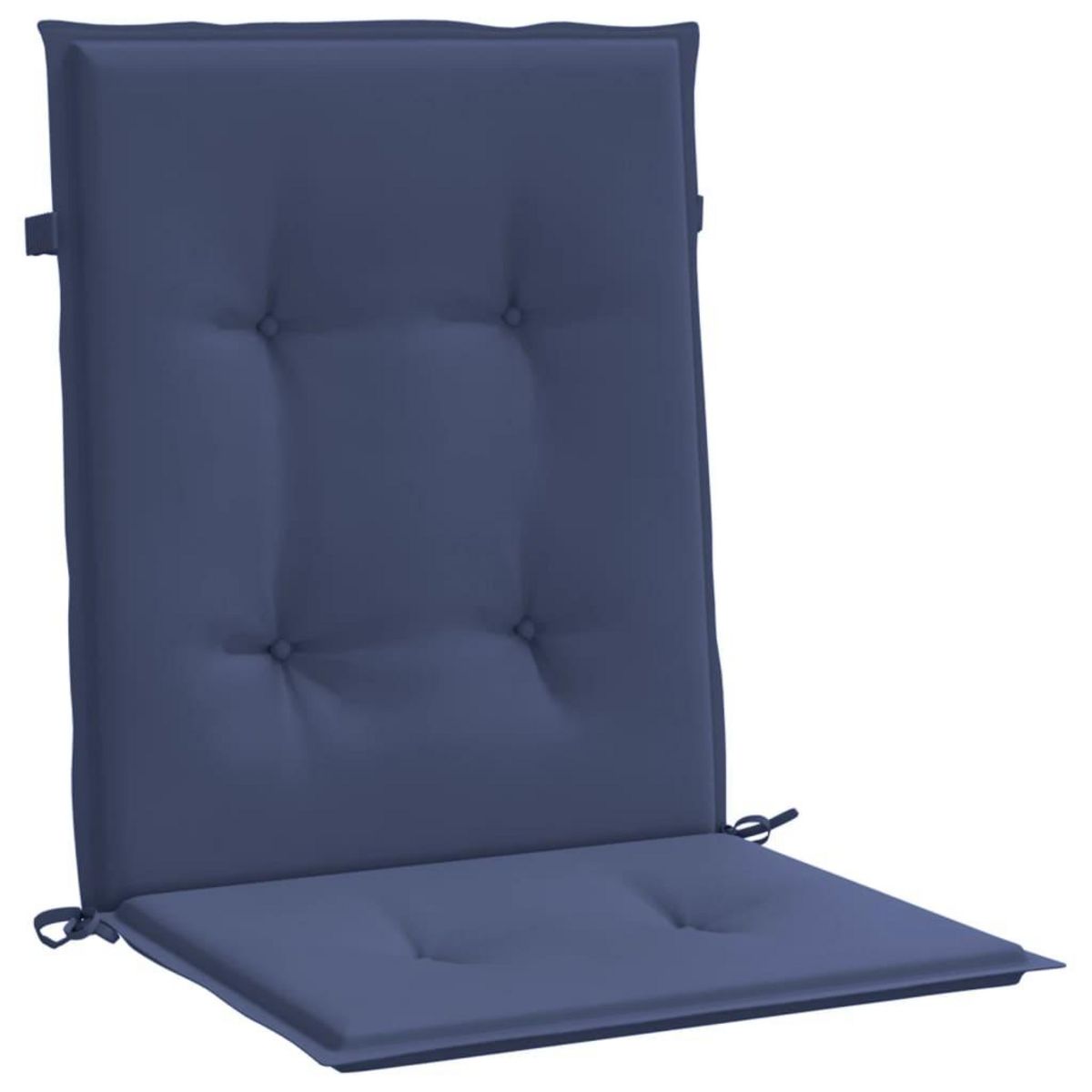 VIDAXL Coussins de chaise a dossier bas lot de 2 bleu marine tissu