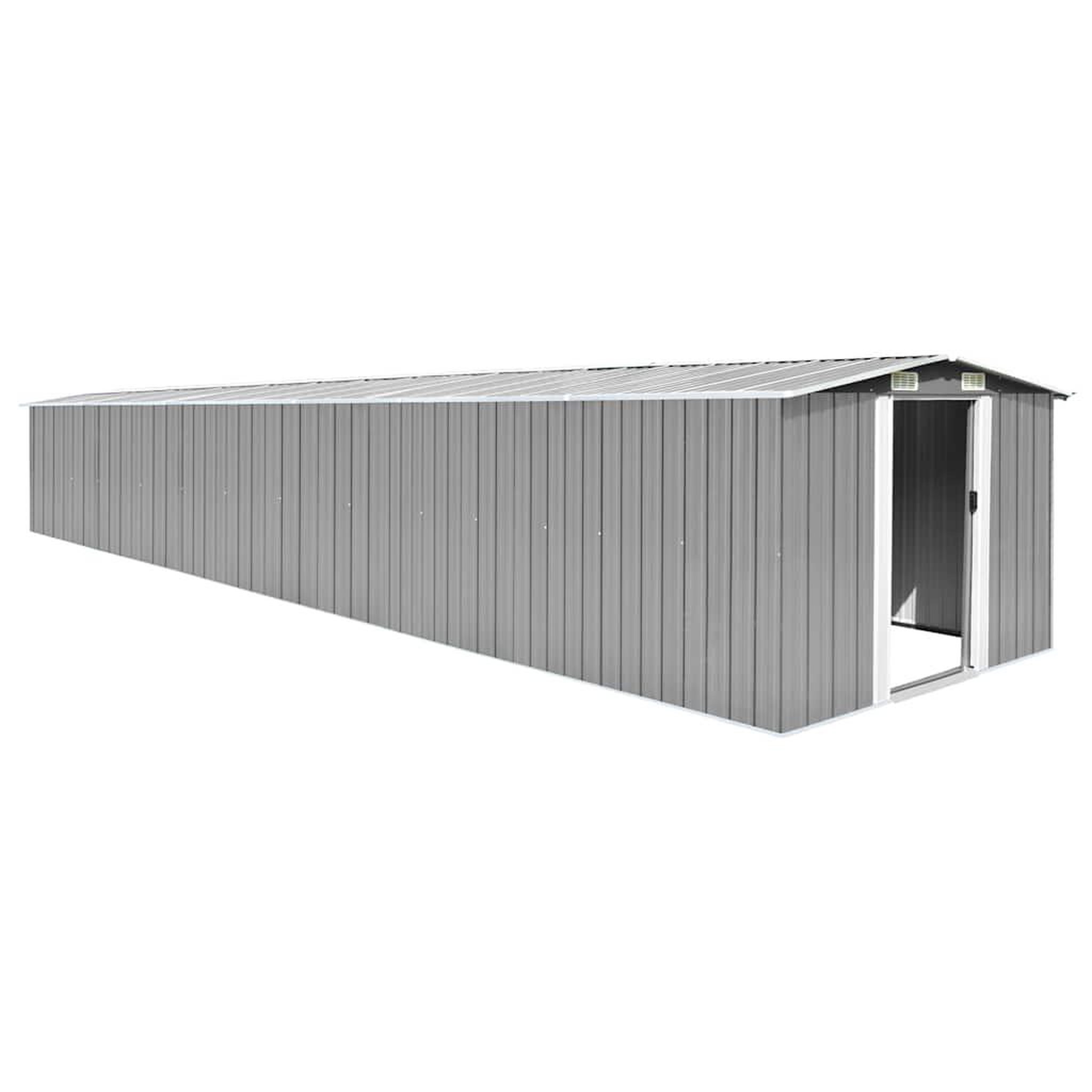 Voir la diapositive 1 : VIDAXL Abri de jardin Gris 257x779x181 cm Acier galvanise