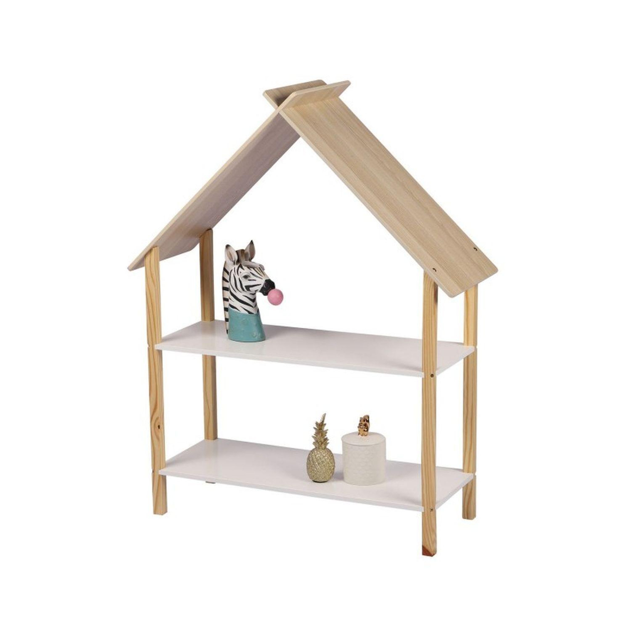 Voir la diapositive 2 : TOILINUX Bibliothèque Dream pour enfant avec 2 étagères - Bois et Blanc
