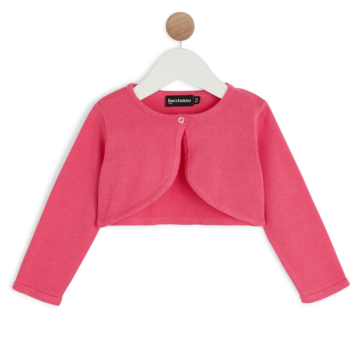 INEXTENSO Gilet boléro rose en coton bébé fille