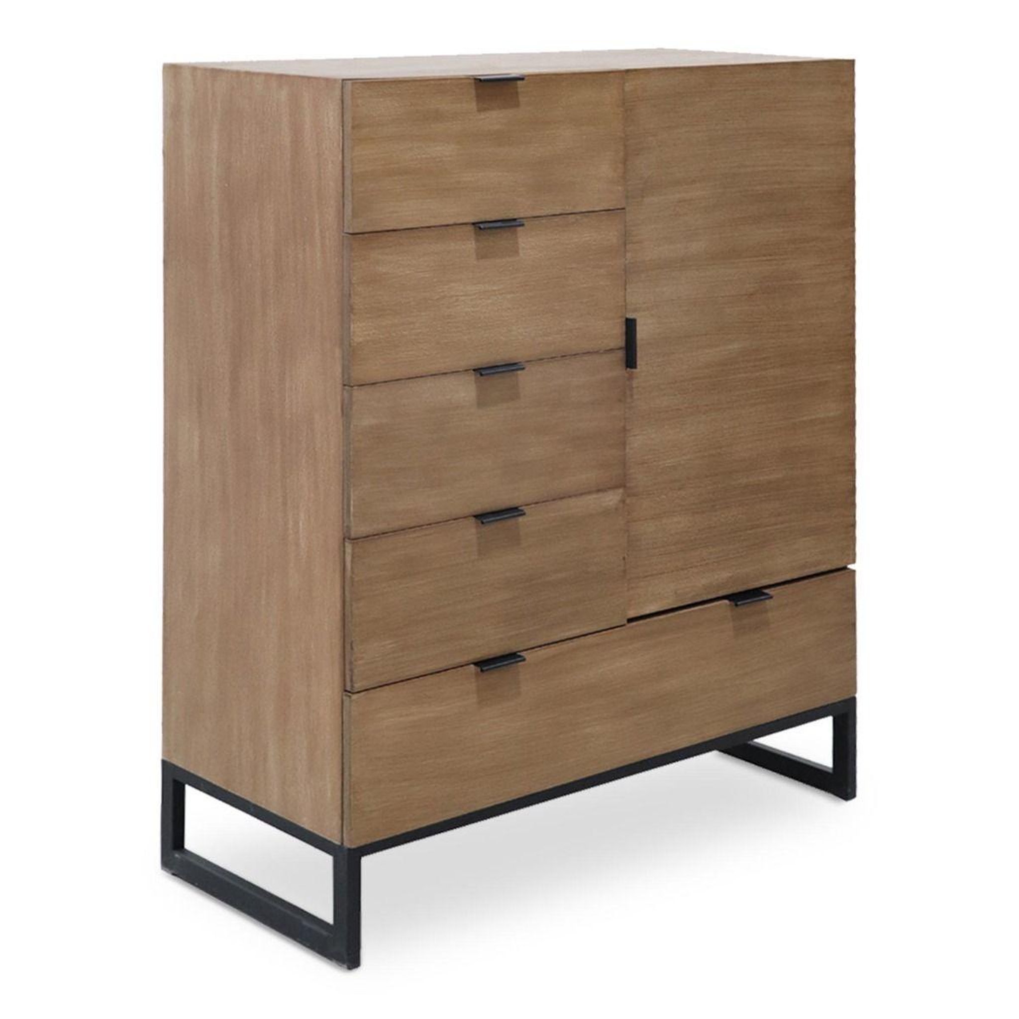 Paris Prix Buffet 5 tiroirs & 1 porte  bolta  112cm chêne clair