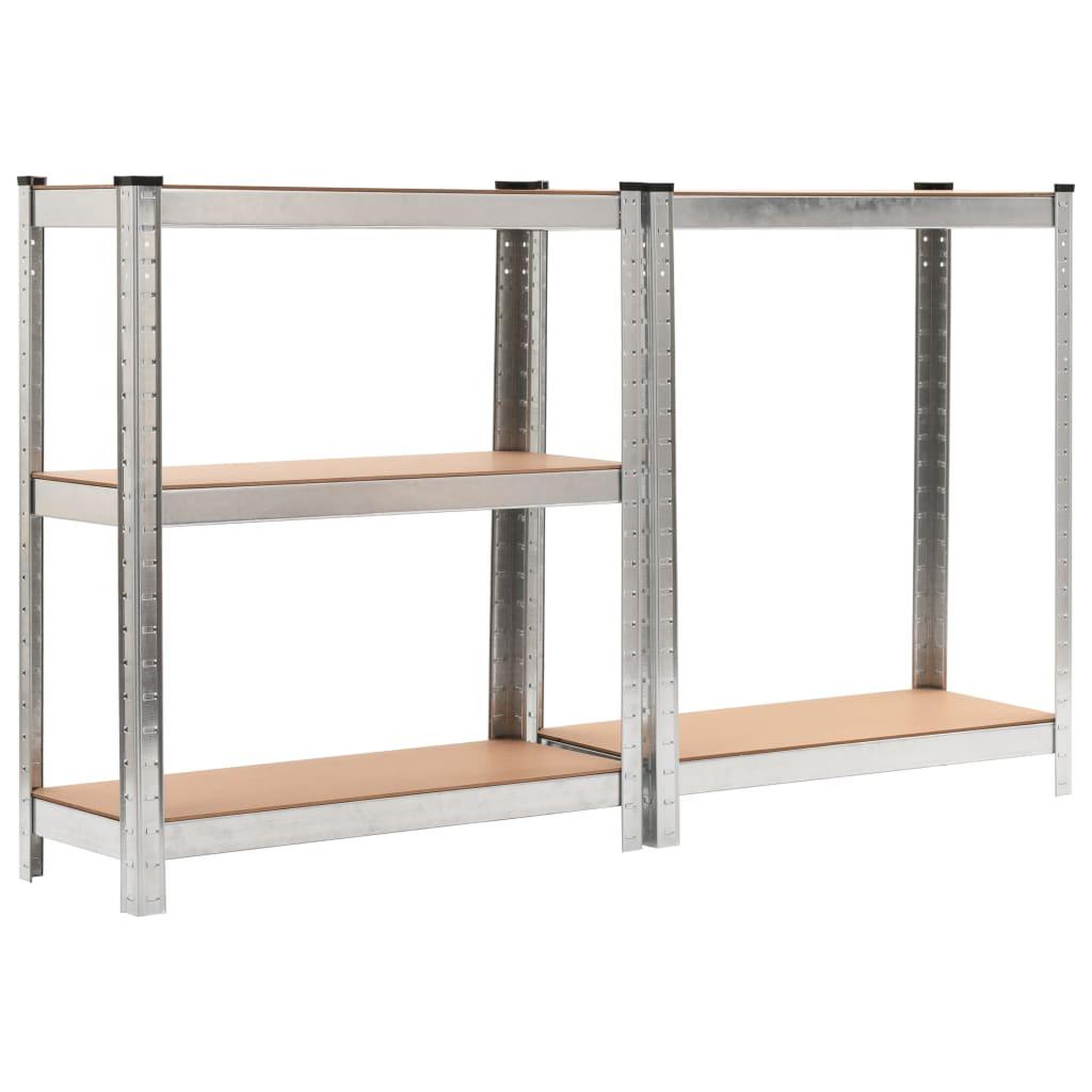 Voir la diapositive 5 : VIDAXL Etageres a 5 niveaux 3 pcs Argente Acier et bois d'ingenierie