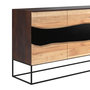 Voir la diapositive 6 : Rendez vous déco Buffet 3 portes en bois d'acacia et métal noir-Alabama