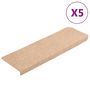 Voir la diapositive 2 : VIDAXL Tapis de marches d'escalier 5 pcs Marron 65x21x4 cm Aiguillete