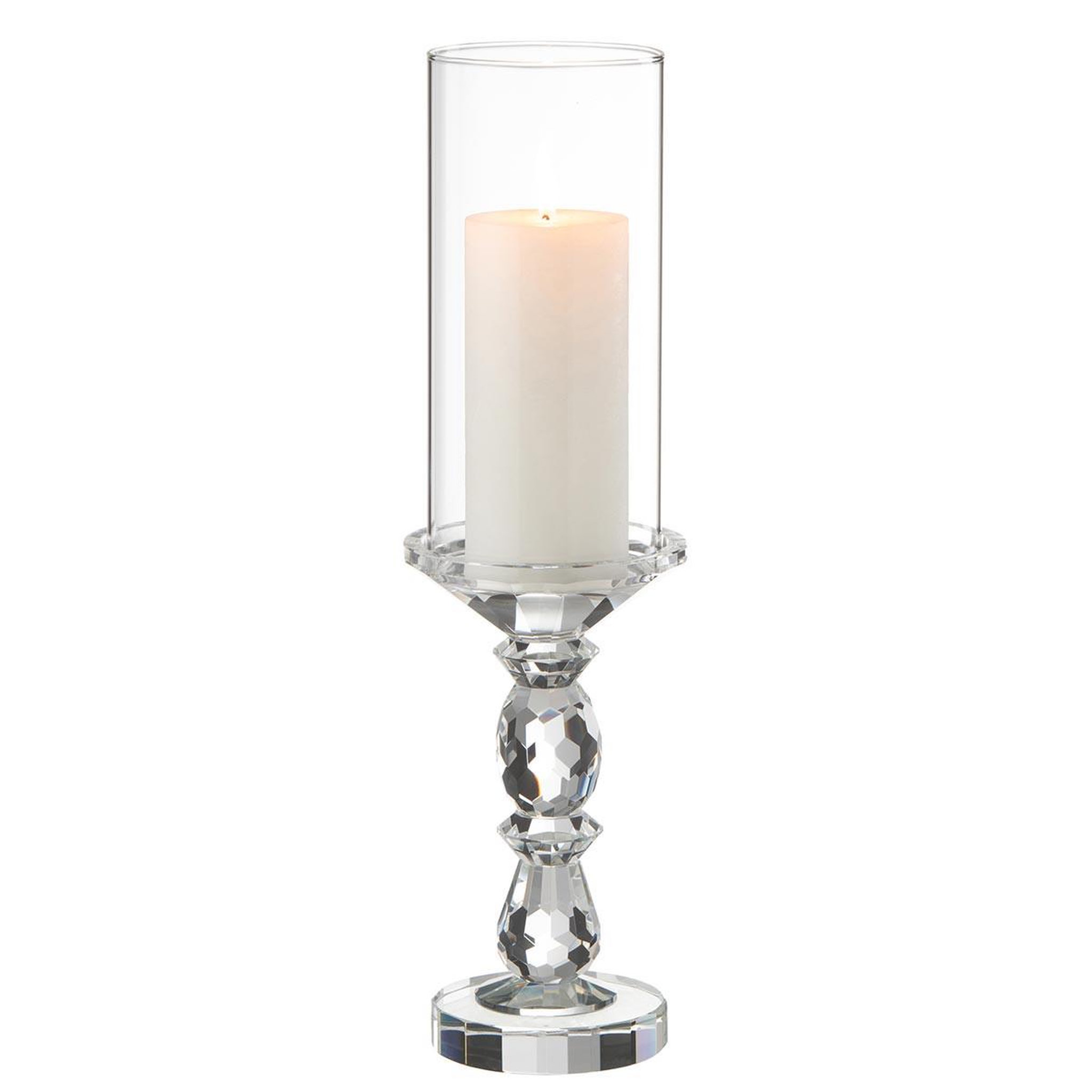Voir la diapositive 2 : J-LINE Photophore Design en Cristal  Marie  42cm Transparent