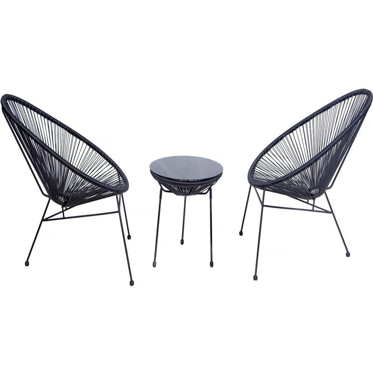 Habitat et Jardin Salon de jardin acapulco en métal  Odea  - 2 places - Noir