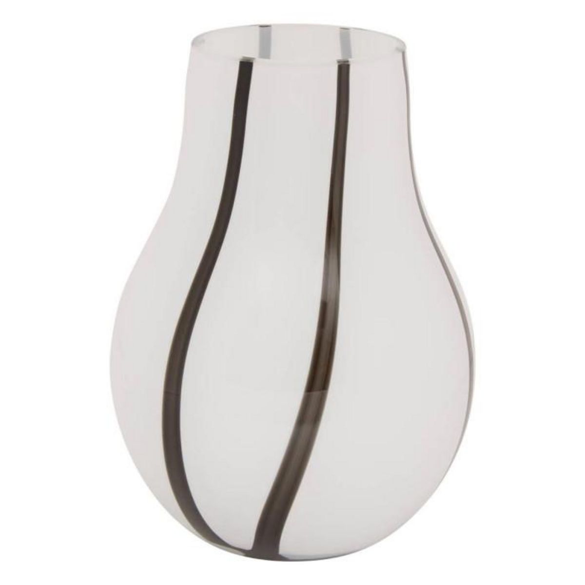 ATMOSPHERA Vase Design en Verre  Piero  20cm Noir & Blanc