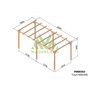 Voir la diapositive 2 : JARDIDECO Pergola massive en bois Le Havre 600 x 300 cm - Maderland