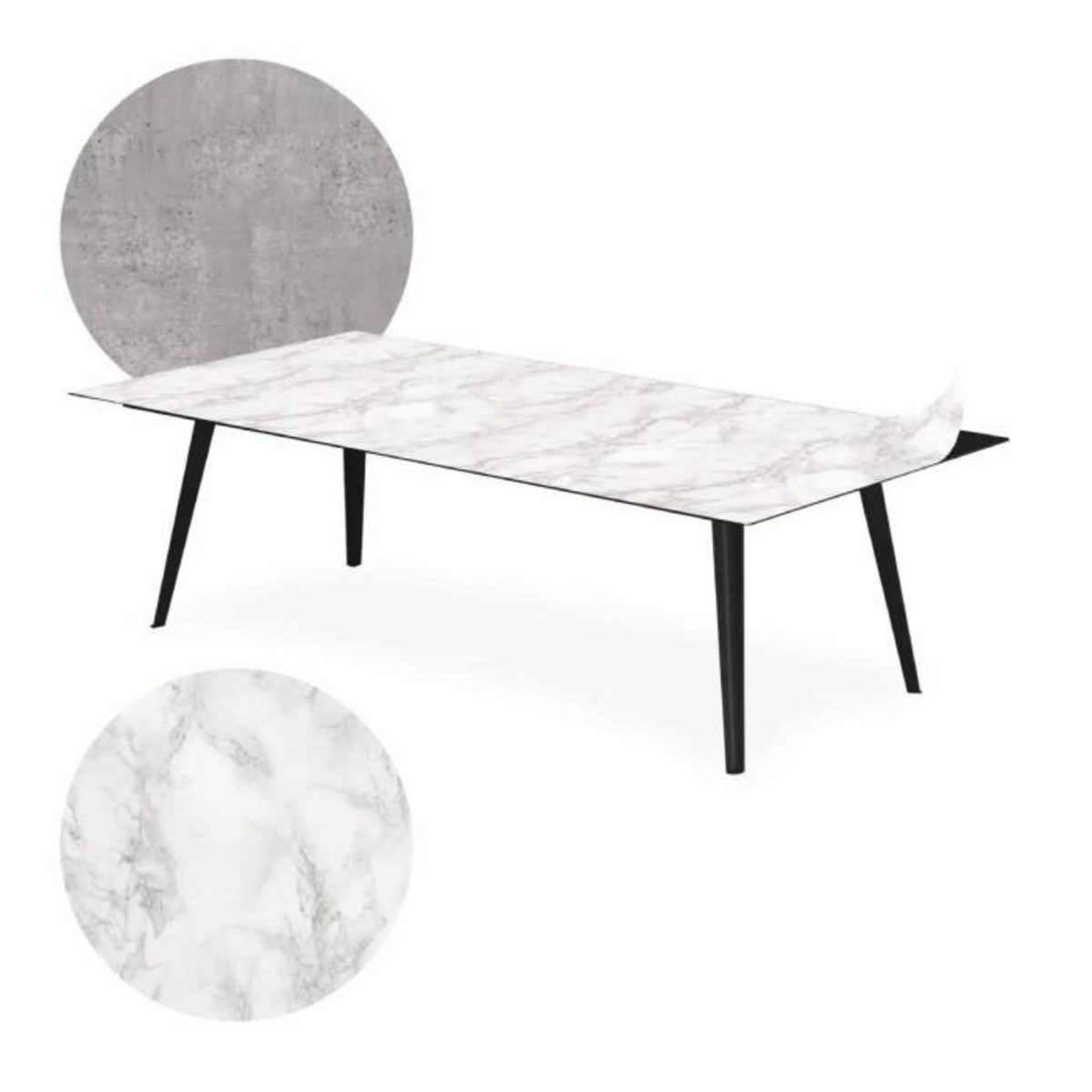 Paris Prix Table Basse 2 Covers  Texture  120cm Noir