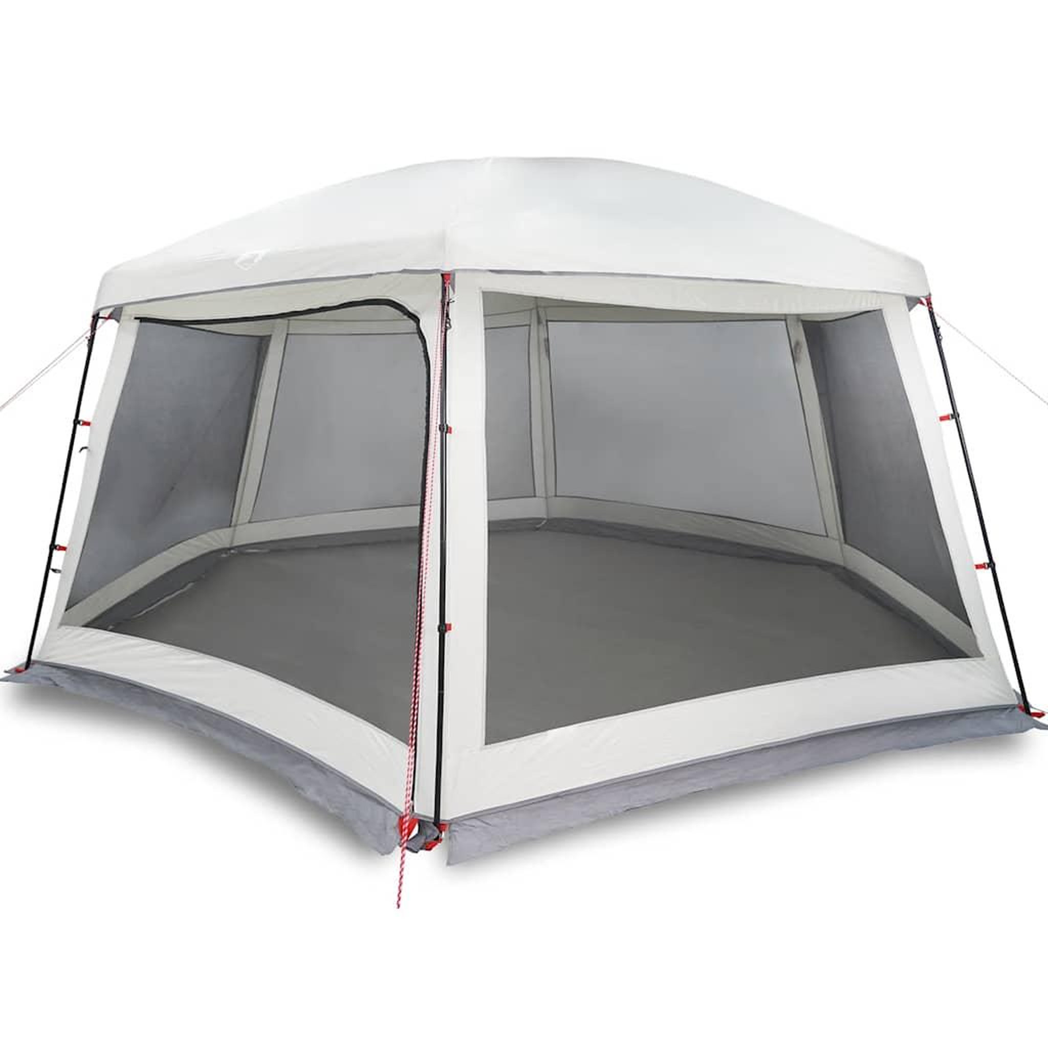 Voir la diapositive 2 : VIDAXL Tente piscine toit amovible parois maille gris 618x532 cm