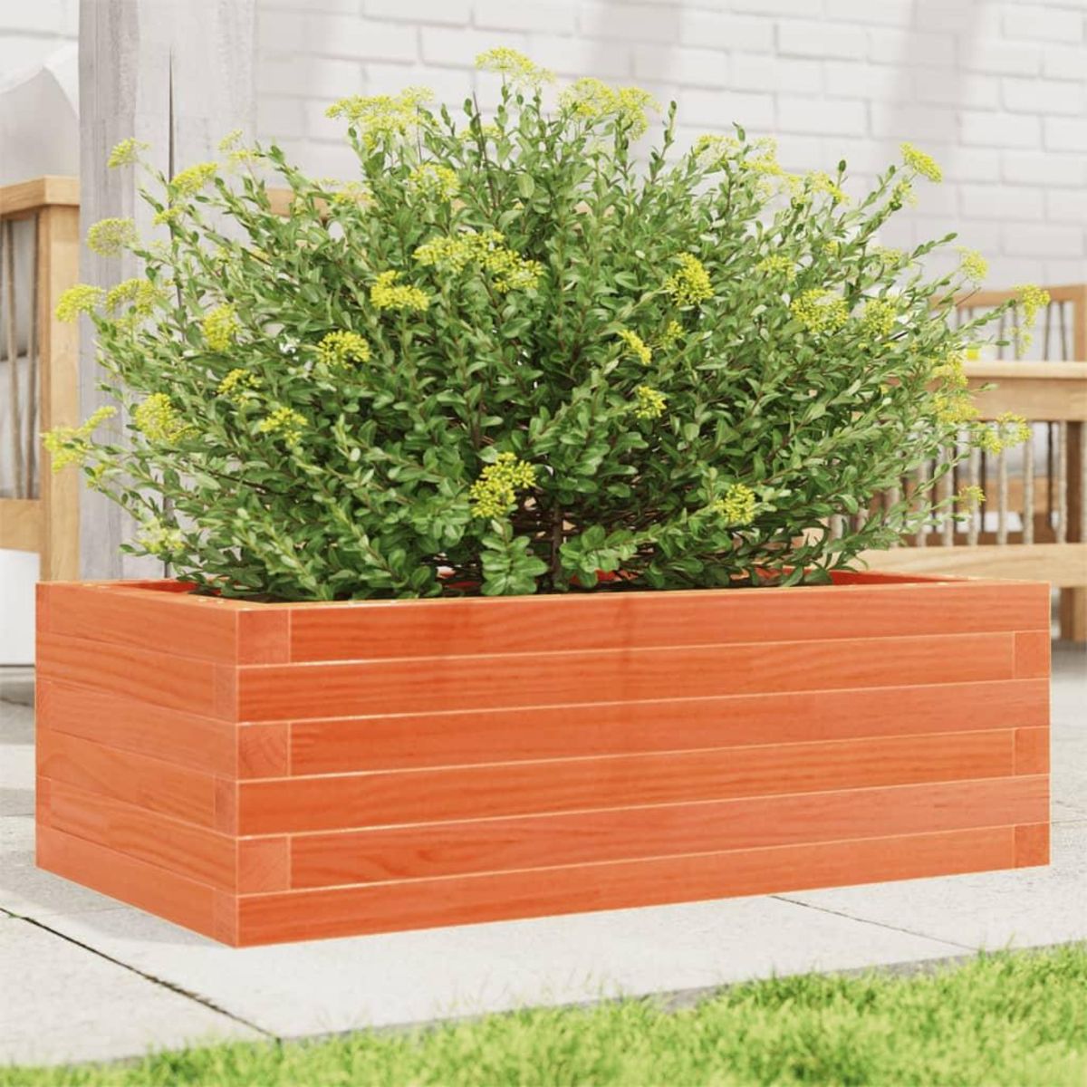 VIDAXL Jardiniere cire marron 70x40x23 cm bois de pin massif