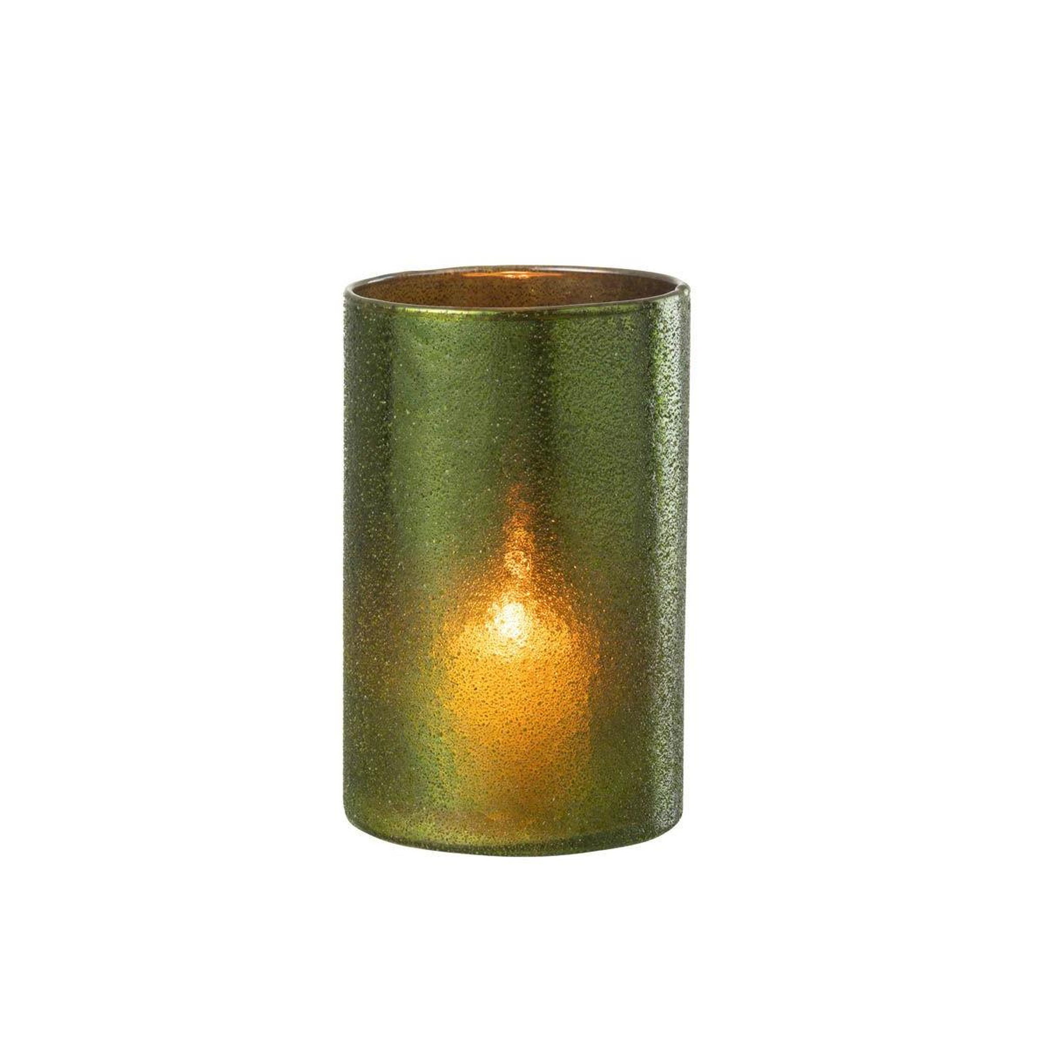 Voir la diapositive 2 : J-LINE Photophore miroir en verre  anton  12cm vert