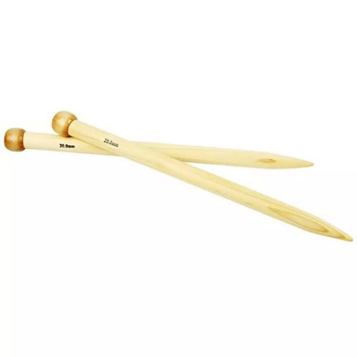  2 Aiguilles À Tricoter En Bambou 35 cm - Ø 20 mm