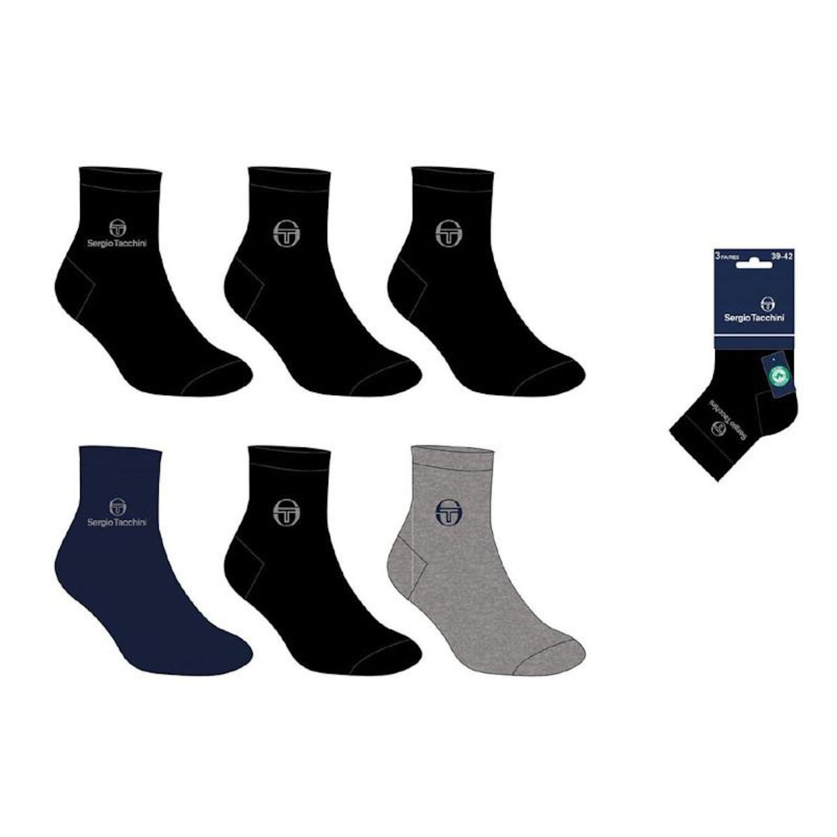 SERGIO TACCHINI Chaussettes Homme VILLE SERGIO TACCHINI Lot de 6 QUARTER