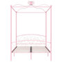 Voir la diapositive 3 : VIDAXL Cadre de lit a baldaquin sans matelas rose metal 140x200 cm