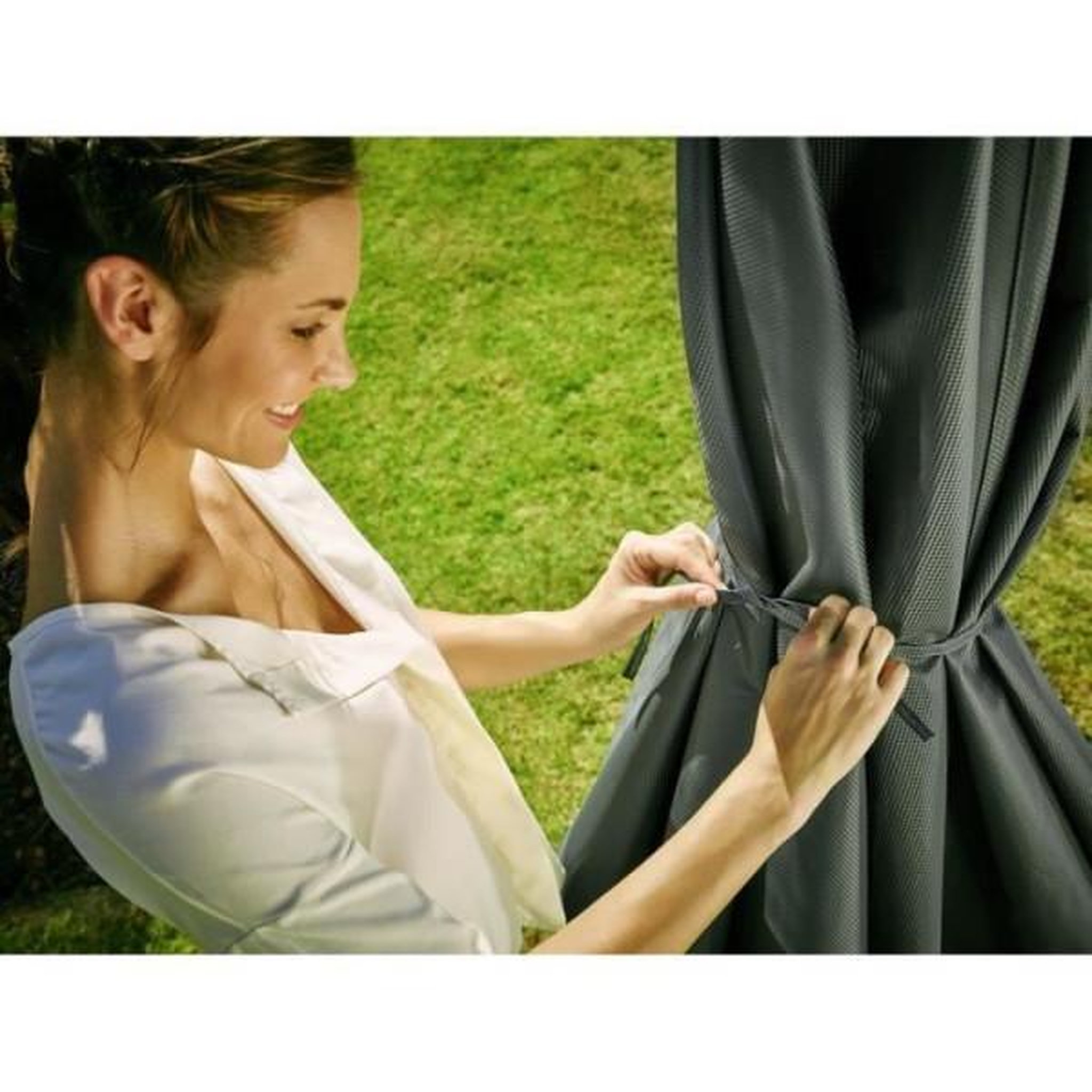 Voir la diapositive 5 : Leifheit Sèche-linge - Séchoir parapluie Leifheit LinoProtect 400 82100, étendoir a linge parapluie avec toit étanche et douille, 40m d'étendage, g