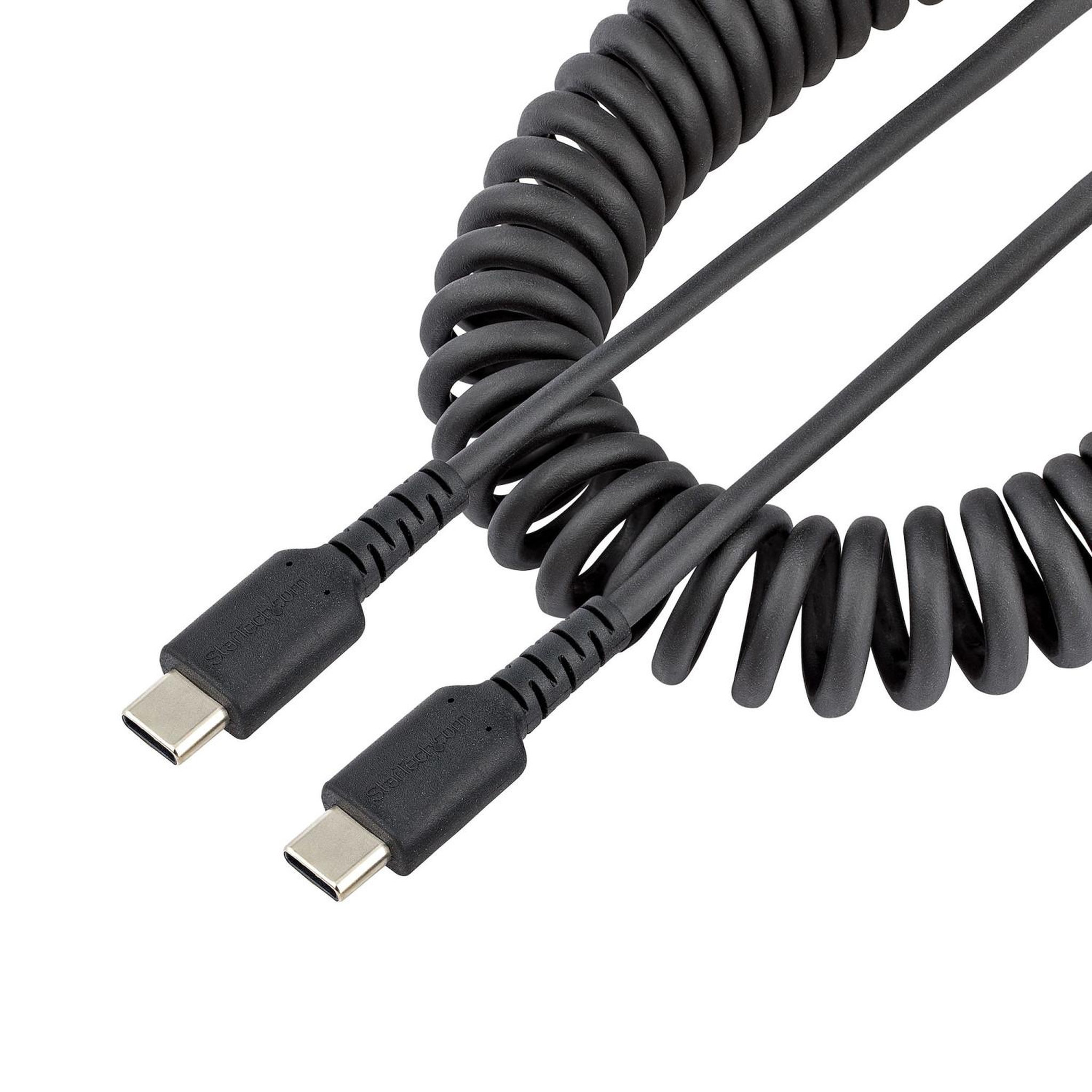 Voir la diapositive 2 : Startech Câble USB spiralé Startech R2CCC-50C-USB-CABLE 50 cm noir