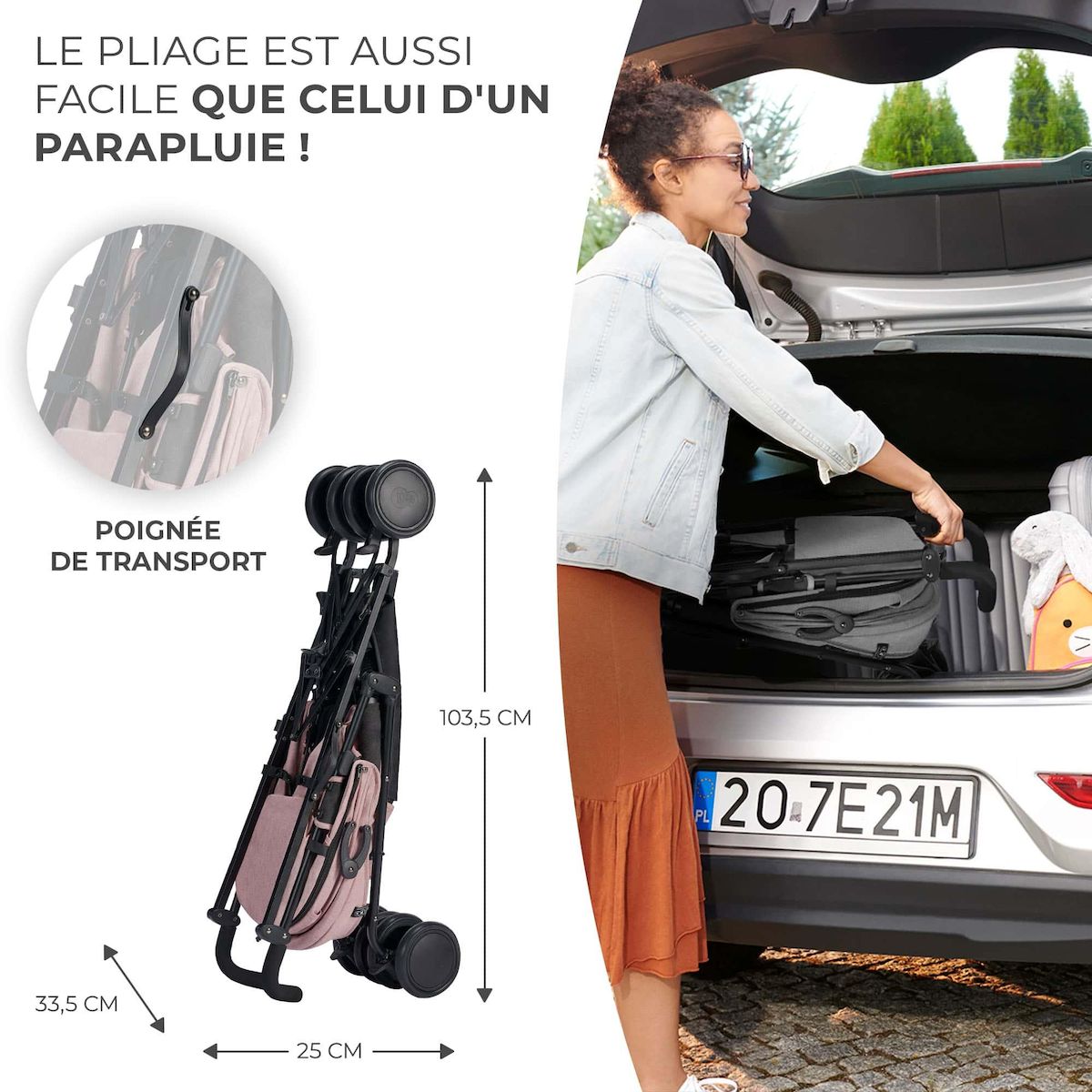 KINDERKRAFT Poussette canne compacte dossier repose reglable
