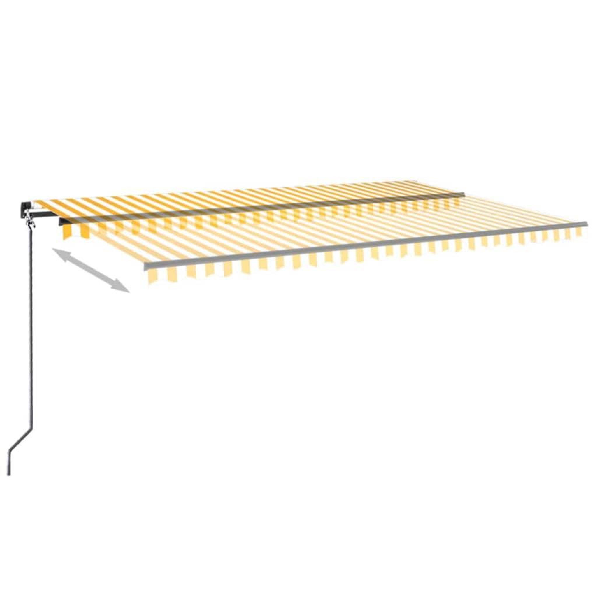 Voir la diapositive 3 : VIDAXL Auvent manuel retractable avec LED 500x300 cm Jaune et blanc