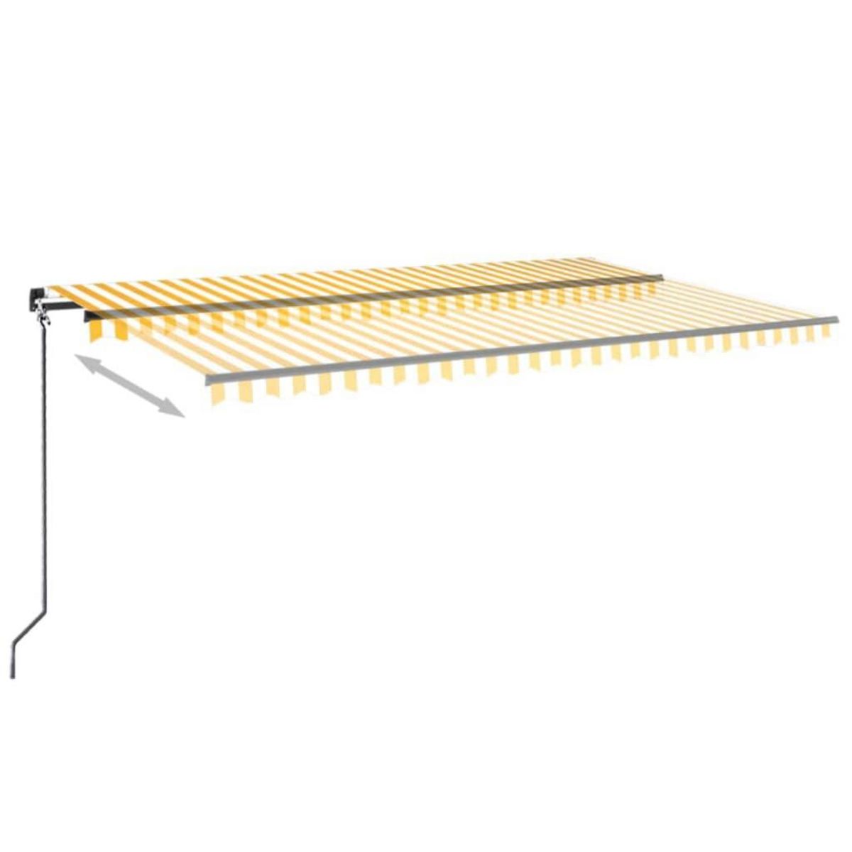 VIDAXL Auvent manuel retractable avec LED 500x300 cm Jaune et blanc