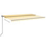 Voir la diapositive 3 : VIDAXL Auvent manuel retractable avec LED 500x300 cm Jaune et blanc