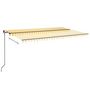 Voir la diapositive 3 : VIDAXL Auvent manuel retractable avec LED 500x300 cm Jaune et blanc