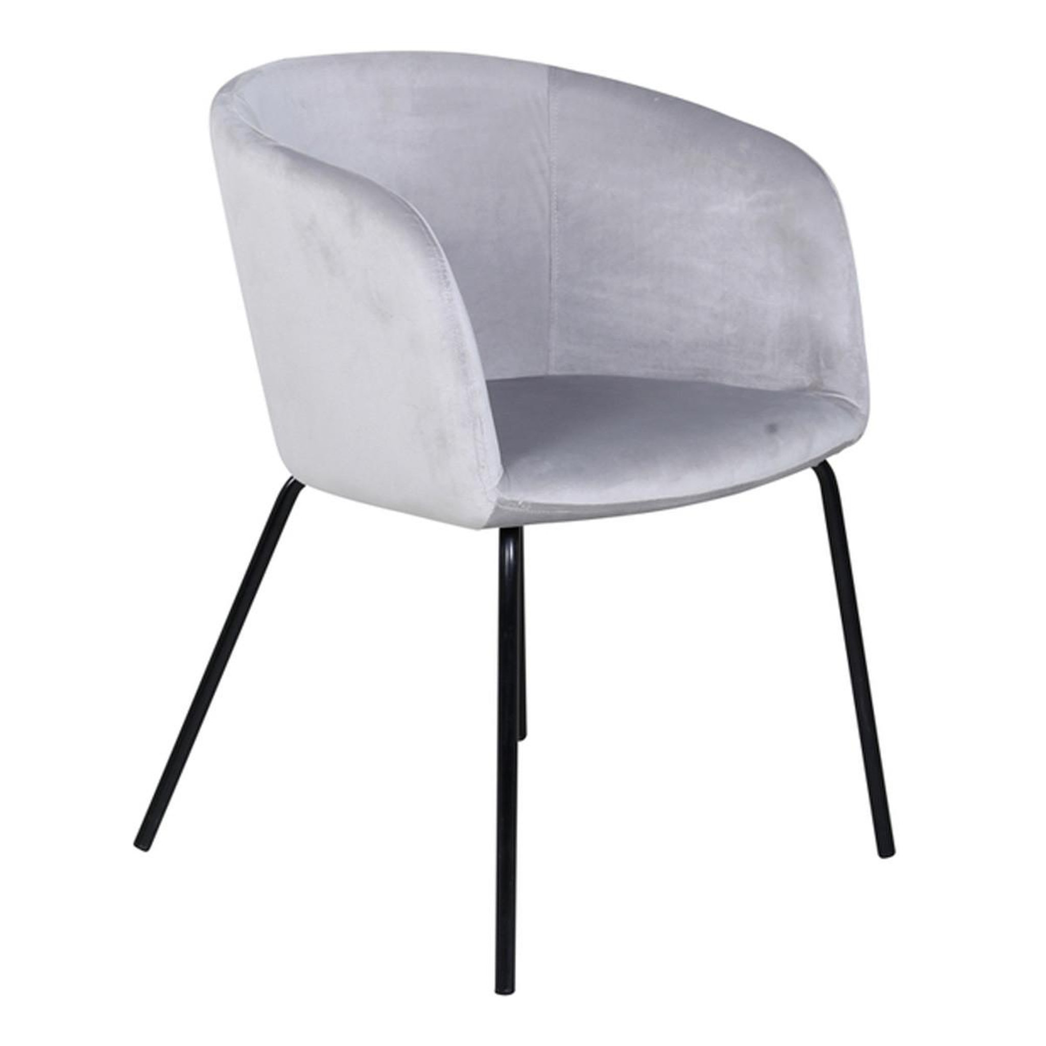 Paris Prix Chaise en velours  berit  78cm gris & noir
